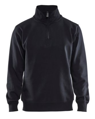 Afbeeldingen van BLÅKLÄDER Sweatshirt jersey met halve rits 3365 zwart XS