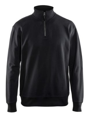 Afbeeldingen van BLÅKLÄDER Sweatshirt met halve rits 3369 zwart 2XL