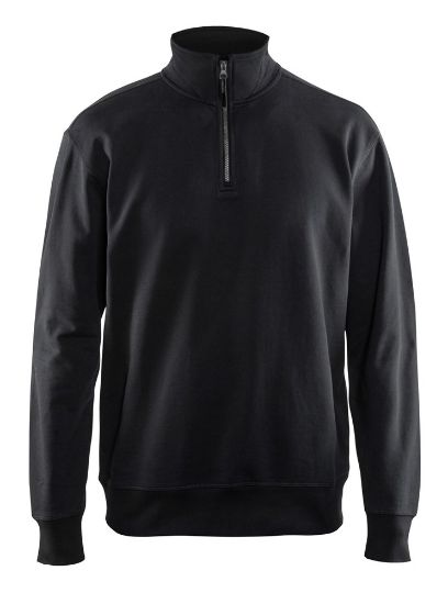 Afbeeldingen van BLÅKLÄDER Sweatshirt met halve rits 3369 zwart 3XL