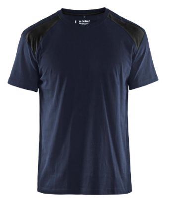 Afbeeldingen van BLÅKLÄDER T-shirt bi-colour 3379 donker marineblauw/zwart 2XL