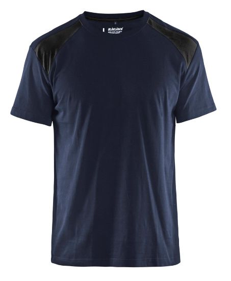 Afbeeldingen van BLÅKLÄDER T-shirt bi-colour 3379 donker marineblauw/zwart 2XL