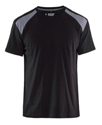 Afbeeldingen van BLÅKLÄDER T-shirt bi-colour 3379 zwart/grijs S