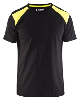 Afbeeldingen van BLÅKLÄDER T-shirt bi-colour 3379 zwart/High Vis geel XS
