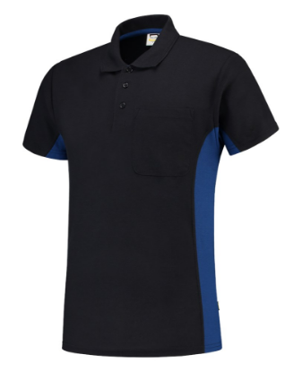 Afbeeldingen van TRICORP Poloshirt bi-colour met borstzak 202002 navy/royal blauw 2XL