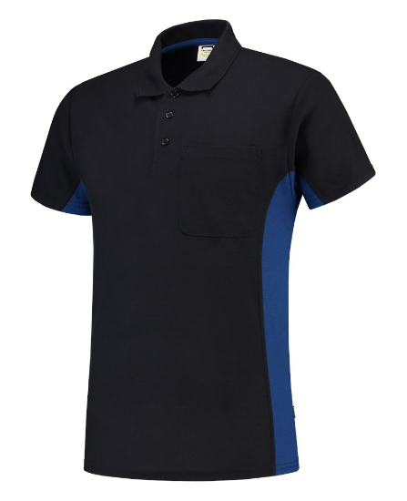 Afbeeldingen van TRICORP Poloshirt bi-colour met borstzak 202002 navy/royal blauw XS