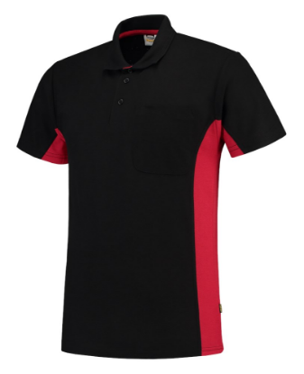 Afbeeldingen van TRICORP Poloshirt bi-colour met borstzak 202002 zwart/rood 2XL