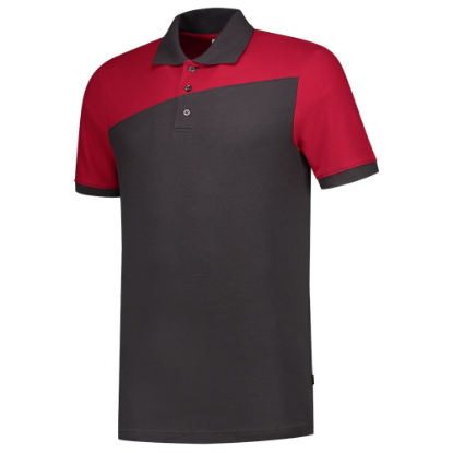 Afbeeldingen van TRICORP Poloshirt bi-colour Naden 202006 donkergrijs/rood XL