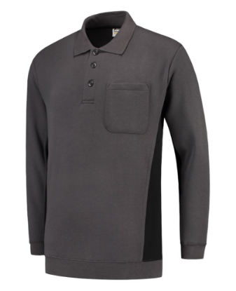 Afbeeldingen van TRICORP Polosweater bi-colour met borstzak 302001 donkergrijs/zwart XL