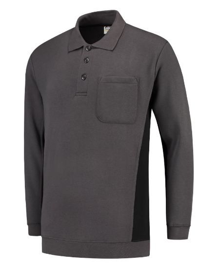 Afbeeldingen van TRICORP Polosweater bi-colour met borstzak 302001 donkergrijs/zwart L