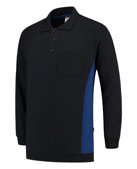 Afbeeldingen van TRICORP Polosweater bi-colour met borstzak 302001 navy/royal blauw S