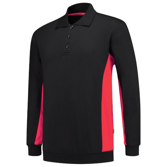 Afbeeldingen van TRICORP Polosweater bi-colour 302003 zwart/rood 4XL