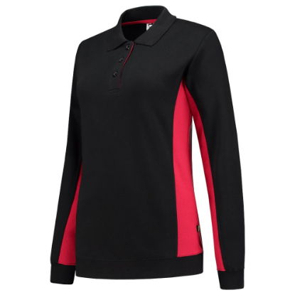 Afbeeldingen van TRICORP Polosweater bi-colour dames 302002 zwart/rood 2XL