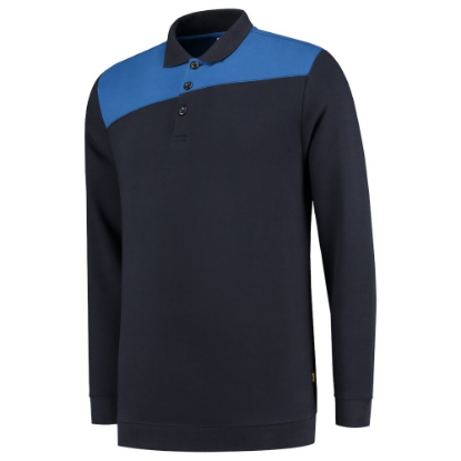 Afbeeldingen van TRICORP Polosweater bi-colour Naden 302004 navy/royal blauw S