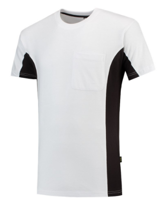 Afbeeldingen van TRICORP T-shirt bi-colour met borstzak 102002 wit/donkergrijs 7XL