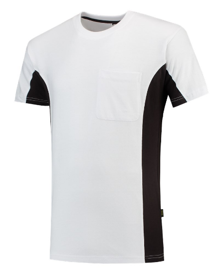 Afbeeldingen van TRICORP T-shirt bi-colour met borstzak 102002 wit/donkergrijs XS