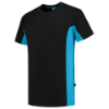 Afbeeldingen van TRICORP T-shirt bi-colour met borstzak 102002 zwart/turquoise XS