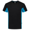 Afbeeldingen van TRICORP T-shirt bi-colour met borstzak 102002 zwart/turquoise XS