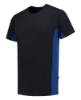 Afbeeldingen van T-shirt Bicolor NavyRoyalblue Maat S