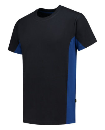 Afbeeldingen van T-shirt Bicolor NavyRoyalblue Maat S