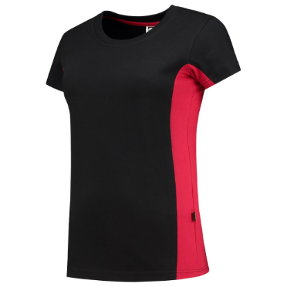 Afbeeldingen van TRICORP T-shirt bi-colour dames 102003 zwart/rood L