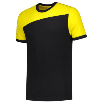 Afbeeldingen van TRICORP T-shirt bi-colour Naden 102006 zwart/geel XS