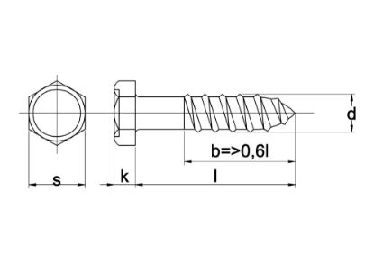 Afbeeldingen van Houtdraadbout DIN571 4.8 EV 10X35MM