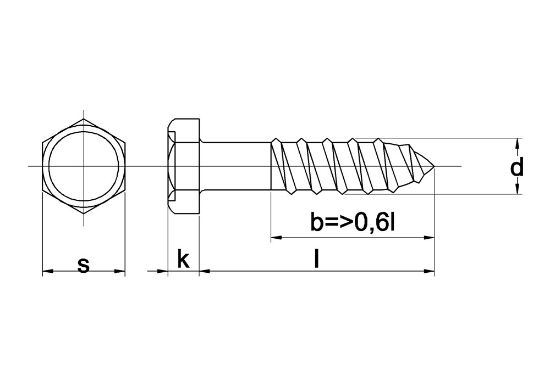 Afbeeldingen van Houtdraadbout DIN571 4.8 EV 10X40MM