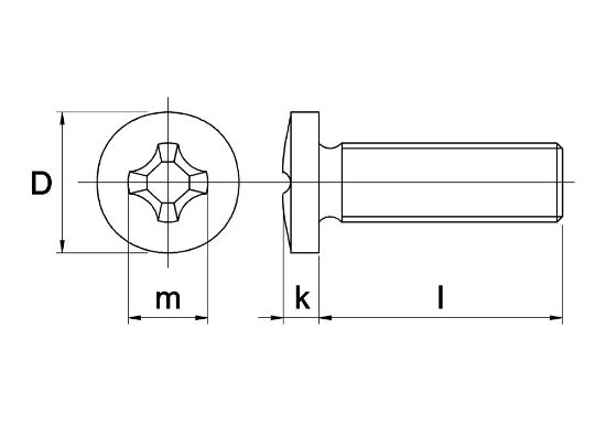 Afbeeldingen van Metaalschroef bolcilinderkop PH DIN7985 EV M2X6MM