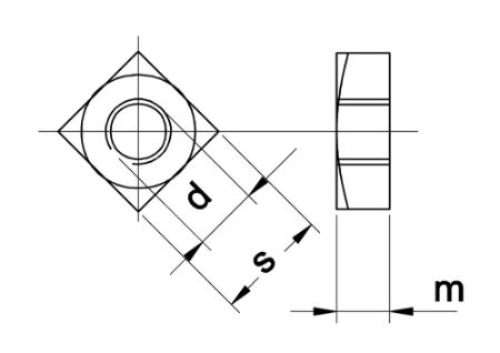 Afbeelding voor categorie Vierkantmoeren