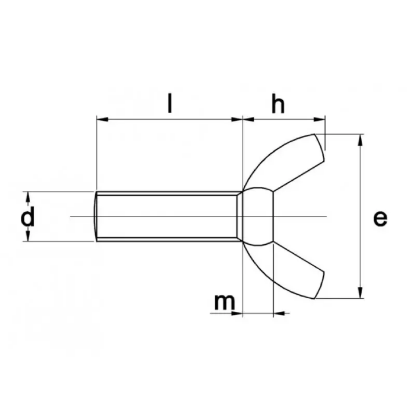 Afbeeldingen van Vleugelschroef DIN316 EV M10X50MM