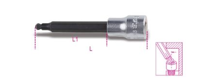 Afbeeldingen van BETA Dopsleutel ⅜" kogelkop binnenzeskant 910BP 8L