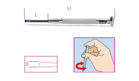 Afbeeldingen van BETA Horlogemakersleufschroevendraaier 1229LP 1,0
