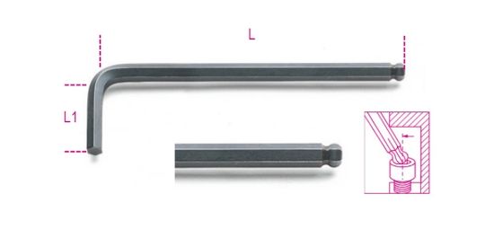 Afbeeldingen van BETA Inbussleutel kogelkop 5/32" 96BP-AS 5/32