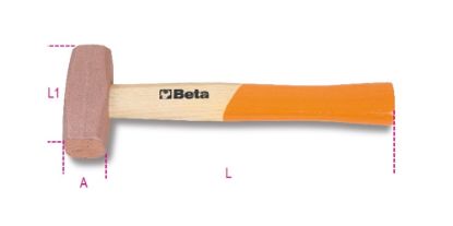 Afbeeldingen van BETA Koperen hamer houten steel 1000g 1385 1000
