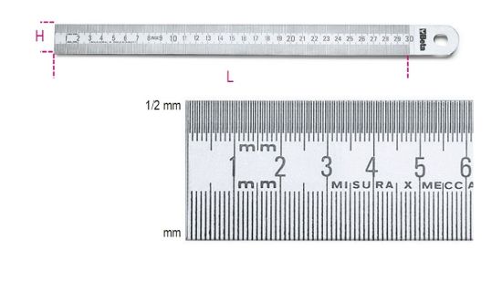 Afbeeldingen van BETA Liniaal half stijf RVS 300MM 1683 300