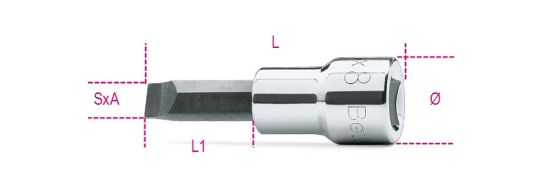 Afbeeldingen van BETA Schroevendraaierdop ⅜" sleuf 910LP 1,2X8