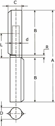 Afbeeldingen van IBFM Aanlaspaumelle RVS304 RVS pen & ring