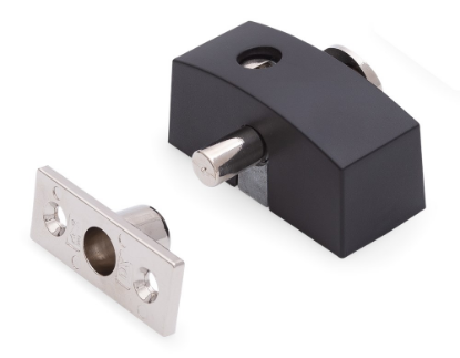 Afbeeldingen van DX Oplegslot smal met cilinderslot DX SKG*® buiten draaiend sleutelnummer 011 zwart