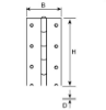 Afbeeldingen van DX Pianoscharnier + DX kopkaart staal vermessingd 0,7X32X1740MM