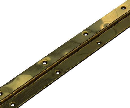 Afbeeldingen van DX Pianoscharnier + DX kopkaart staal vermessingd 0,7X32X1740MM