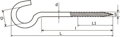 Afbeeldingen van DX Schroefhaak houtdraad RVS304