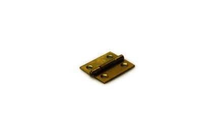 Afbeeldingen van DX Smalscharnier + vaste pen staal vermessingd 20X15MM