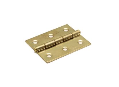 Afbeeldingen van DX Smalscharnier + vaste pen staal vermessingd 40X32MM