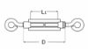 Afbeeldingen van DX Spanschroef oog-oog handelsuitvoering RVS316 16X250MM