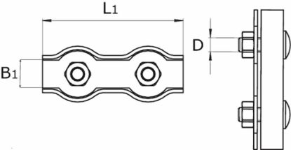 Afbeeldingen van DX Staaldraadklem duplex RVS316
