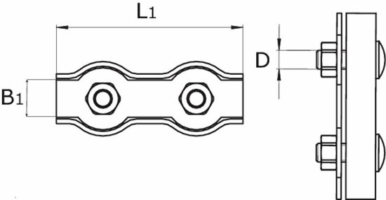 Afbeeldingen van DX Staaldraadklem duplex RVS316