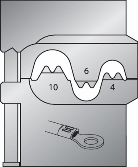 Afbeeldingen van GEDORE Krimpbek t.b.v. ongeïsoleerde kabelschoenen 4/6/10MM²