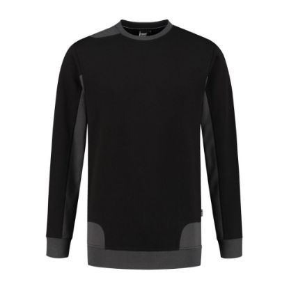 Afbeeldingen van IMAGE Fleecetrui bicolour Crew Neck Semi SlimFit Spade 14011 grijs/zwart 5XL