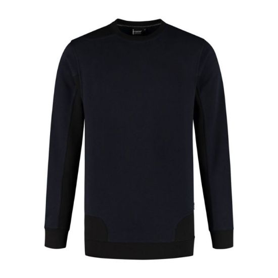 Afbeeldingen van IMAGE Fleecetrui bicolour Crew Neck Semi SlimFit Spade 14011 donker navy/zwart XL