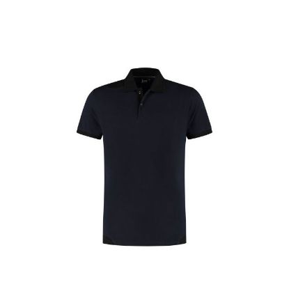 Afbeeldingen van IMAGE Poloshirt bicolour Semi SlimFit Parker 11011 donker navy/zwart 2XL